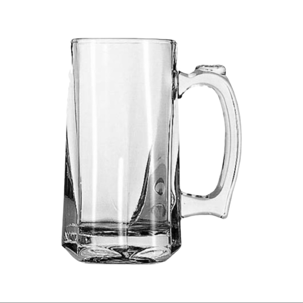 Vintage Anchor Hocking Mug, Clear Optical Glass Tankard, Beer Stien
